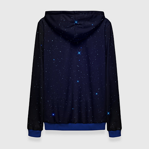 Женская толстовка Тёмный космос и синие звёзды / 3D-Синий – фото 2