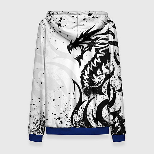 Женская толстовка Fox motocross - белый дракон / 3D-Синий – фото 2