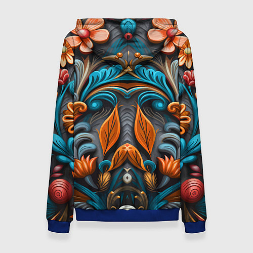 Женская толстовка Mirrow floral pattern - art - vogue / 3D-Синий – фото 2