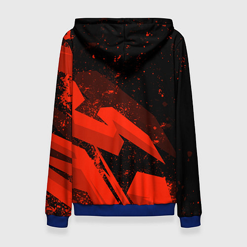 Женская толстовка Кавасаки - красные брызги / 3D-Синий – фото 2