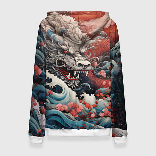 Женская толстовка Морской дракон Irezumi / 3D-Белый – фото 2