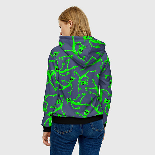 Женская толстовка Инопланетяне паттерн / 3D-Черный – фото 4