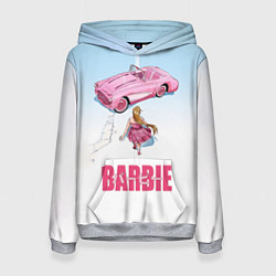 Толстовка-худи женская Барби на дороге, цвет: 3D-меланж