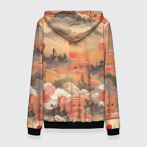 Женская толстовка Japen pattern / 3D-Черный – фото 2