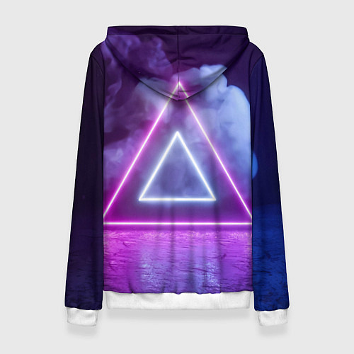 Женская толстовка Неоновый треугольник в неоновом дыму / 3D-Белый – фото 2