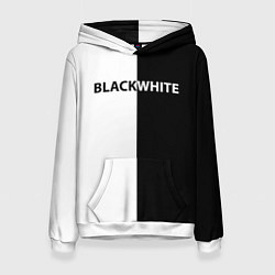 Толстовка-худи женская Black white, цвет: 3D-белый