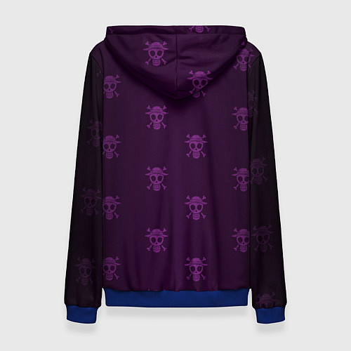 Женская толстовка Ван пис - Луффи фиолетовый / 3D-Синий – фото 2