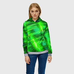 Толстовка-худи женская Яркий зеленый фон, цвет: 3D-меланж — фото 2