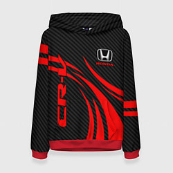 Толстовка-худи женская Honda CR-V - красный и карбон, цвет: 3D-красный