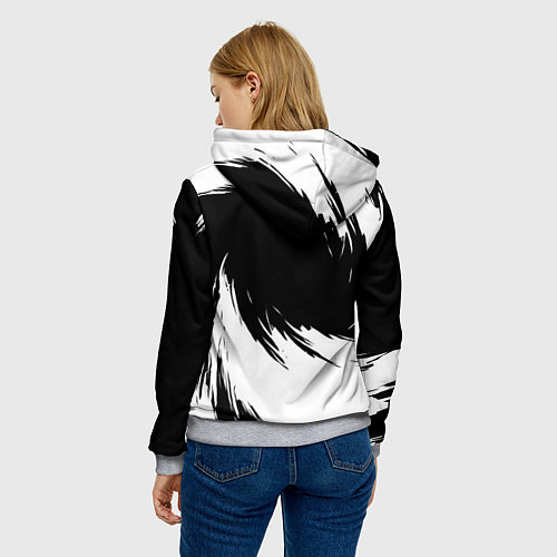 Женская толстовка Honda - белые краски / 3D-Меланж – фото 4