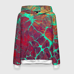 Толстовка-худи женская Нейронные соединения абстракция, цвет: 3D-белый