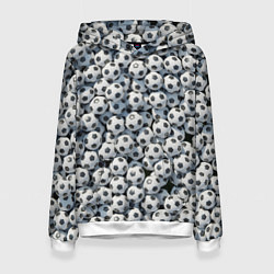 Толстовка-худи женская Узор с мячиками, цвет: 3D-белый