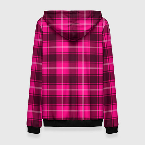 Женская толстовка Шотландка розовый / 3D-Черный – фото 2