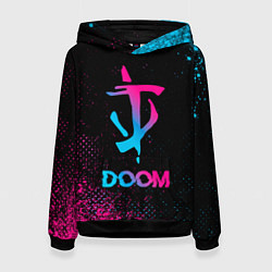 Толстовка-худи женская Doom - neon gradient, цвет: 3D-черный