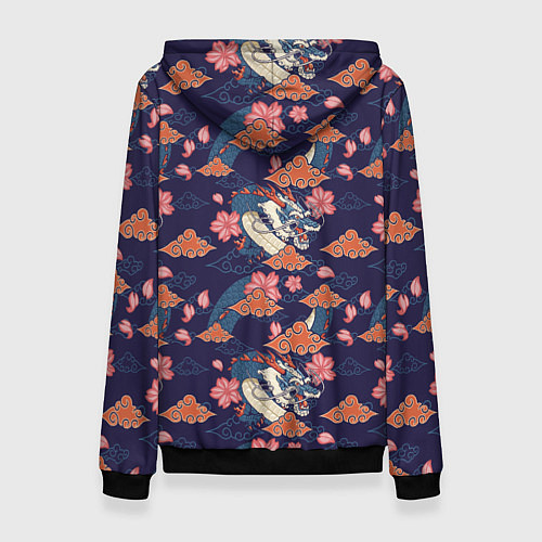 Женская толстовка Паттерн китайский дракон / 3D-Черный – фото 2