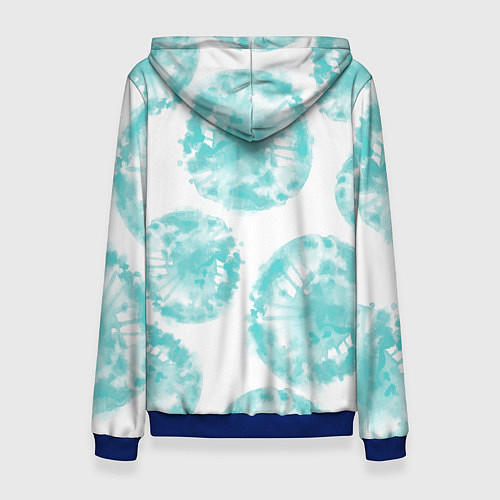 Женская толстовка Акварельные голубые био формы / 3D-Синий – фото 2