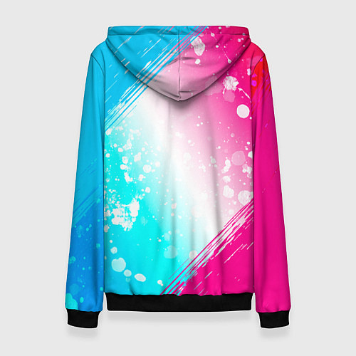 Женская толстовка HIM neon gradient style / 3D-Черный – фото 2