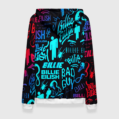 Женская толстовка Billie Eilish neon pattern / 3D-Белый – фото 2