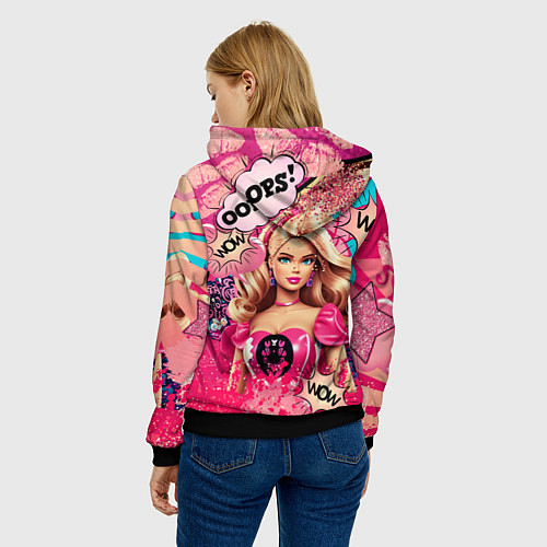 Женская толстовка Барби в стиле поп арт / 3D-Черный – фото 4