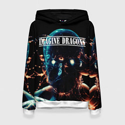 Толстовка-худи женская Imagine Dragons рок группа, цвет: 3D-белый