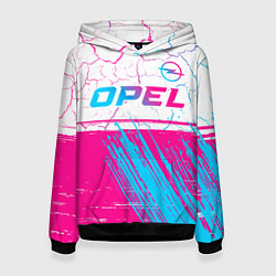 Женская толстовка Opel neon gradient style: символ сверху