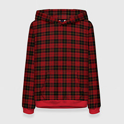 Толстовка-худи женская Pajama pattern red, цвет: 3D-красный