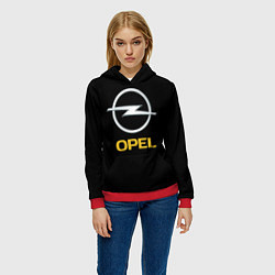Толстовка-худи женская Opel sport car, цвет: 3D-красный — фото 2