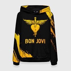 Женская толстовка Bon Jovi - gold gradient