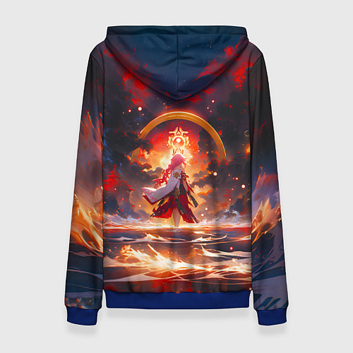 Женская толстовка Яэ Мико и небо / 3D-Синий – фото 2