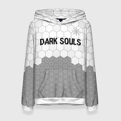 Толстовка-худи женская Dark Souls glitch на светлом фоне: символ сверху, цвет: 3D-белый