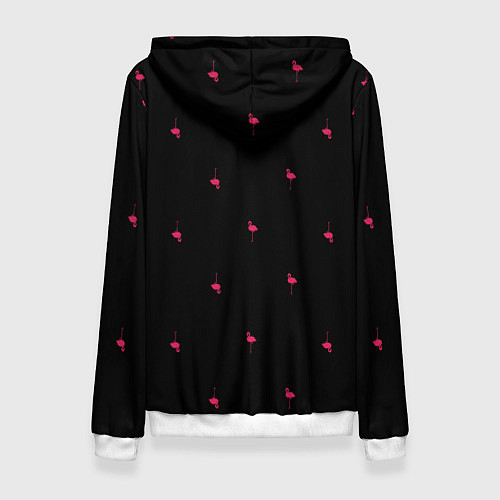 Женская толстовка Розовый фламинго патерн / 3D-Белый – фото 2