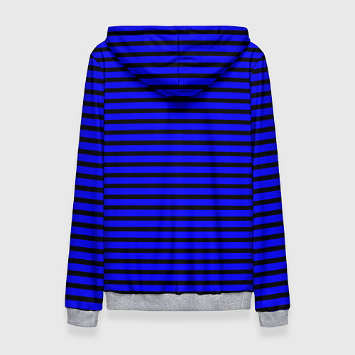 Женская толстовка Ультрамариновый в чёрную полоску / 3D-Меланж – фото 2