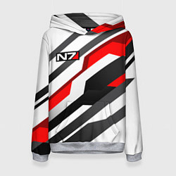 Толстовка-худи женская Mass effect - white uniform n7, цвет: 3D-меланж