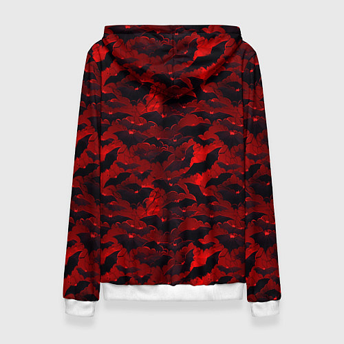 Женская толстовка Летучие мыши в красную ночь / 3D-Белый – фото 2