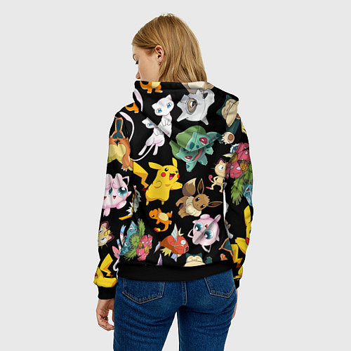 Женская толстовка Пикачу и другие покемоны / 3D-Черный – фото 4