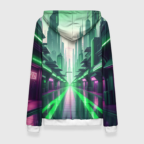 Женская толстовка Неоновый зеленый дракон / 3D-Белый – фото 2