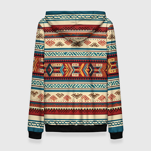 Женская толстовка Этнический паттерн в горизонтальную полоску / 3D-Черный – фото 2