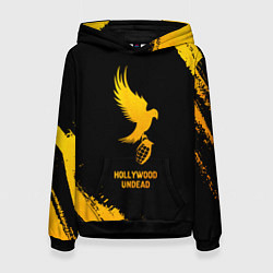 Толстовка-худи женская Hollywood Undead - gold gradient, цвет: 3D-черный