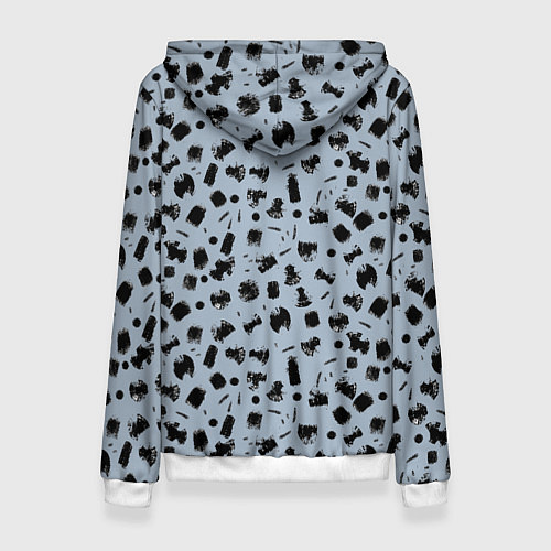 Женская толстовка Черный абстрактный гранж на сером / 3D-Белый – фото 2