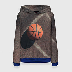 Толстовка-худи женская Мяч баскетбольный, цвет: 3D-синий