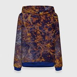 Толстовка-худи женская Абстракция - анютины глазки, цвет: 3D-синий