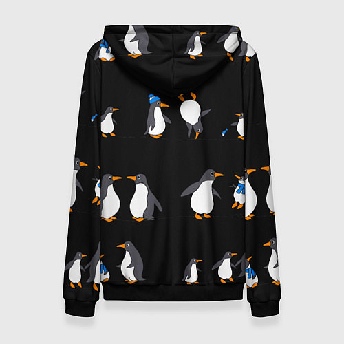 Женская толстовка Веселая семья пингвинов / 3D-Черный – фото 2