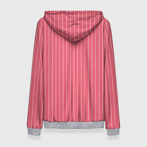 Женская толстовка Серьёзный розовый с полоску / 3D-Меланж – фото 2