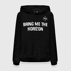 Женская толстовка Bring Me the Horizon glitch на темном фоне посеред