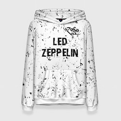 Женская толстовка Led Zeppelin glitch на светлом фоне посередине