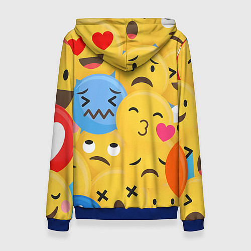 Женская толстовка Смайлы разные эмоции / 3D-Синий – фото 2