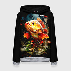Толстовка-худи женская Carp fisherman, цвет: 3D-меланж