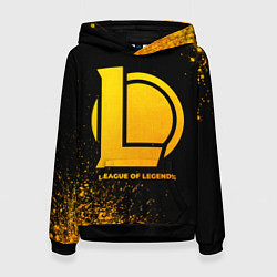 Толстовка-худи женская League of Legends - gold gradient, цвет: 3D-черный