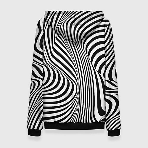 Женская толстовка Цвета зебры оптическая иллюзия / 3D-Черный – фото 2
