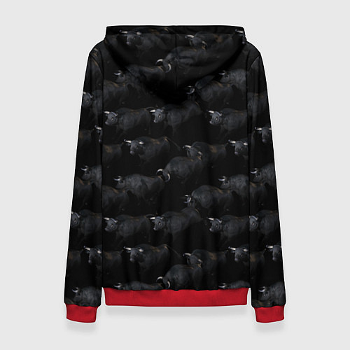 Женская толстовка Ночные быки / 3D-Красный – фото 2